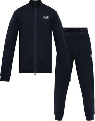 Emporio Armani Sweatshirt en broek set - Heren - Trainingspakken - Blauw - L - Katoen - Fitness