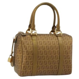 Fendi Pre-owned Handbags, female, Beige, Size: ONE SIZE Pre-owned Boston Bag