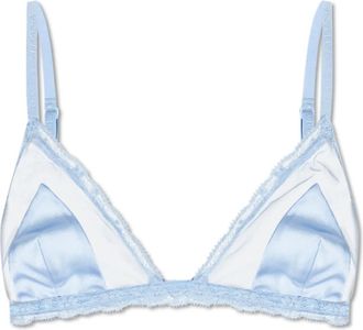 Dolce & Gabbana Beugelbeha met kant - Dames - BHs - Blauw - M - Katoen - Ondergoed