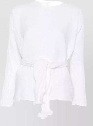 Daniela Gregis textured cotton shorts belt loops tie