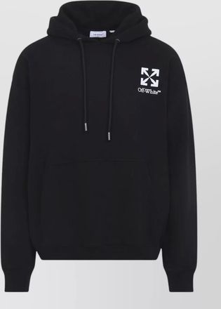 Off-white cotton relaxed-fit hoodie