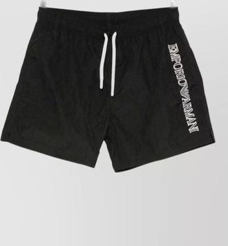 Emporio Armani swim shorts mid length drawstring elastic waistband logo