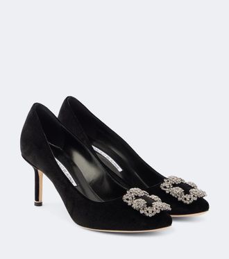 Manolo Blahnik Salones Hangisi 70 de terciopelo