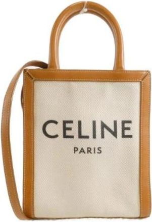 Celine Pre-owned Tote Bags, female, Beige, Size: ONE SIZE Pre-owned Vintage Cotton Tote Bag