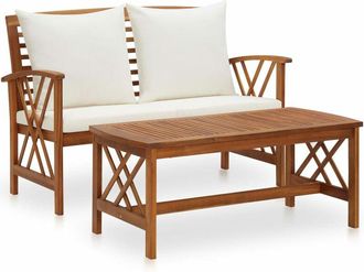 vidaXL Muebles De Jard&iacute;n 2 Piezas Con Cojines Madera Maciza De Acacia Vidaxl