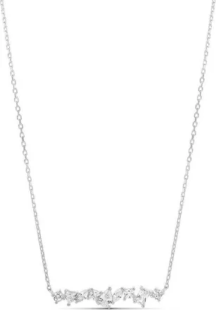 SHYMI Multi Shape Prong Set Bar Necklace in Silver at Nordstrom