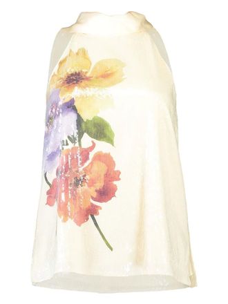 Christy Lynn Kelly floral-print blouse - women - Fabric - L - Neutrals