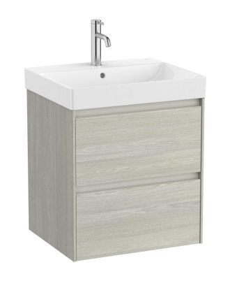 Roca Roca - Pack Unik Mueble Roble Claro De Dos Cajones + Lavabo Ona