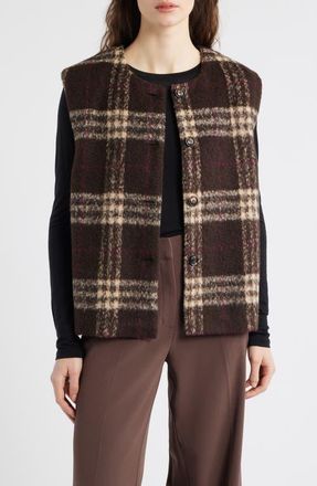dRA Sandy Leopard Faux Shearling Vest in Latte Brown at Nordstrom, Size X-Small