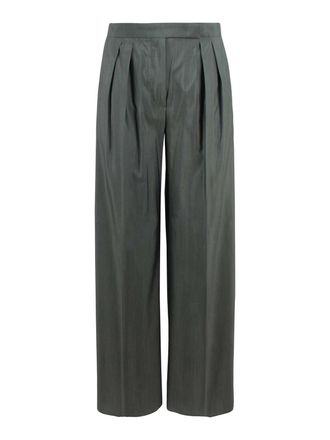 Max Mara Wide-leg tailored wool and silk trousers