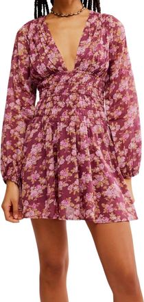 Free People Keep You Mini Dress In Berry Combo