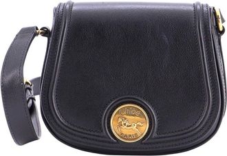 Chlo&eacute; Black Sheep Leather Horse Medal Saddle Bag (Authentic Pre-Loved)