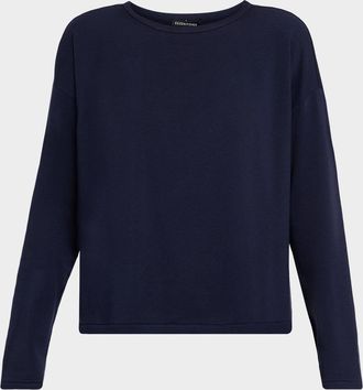 Eileen Fisher Boxy Crewneck Terry Pullover