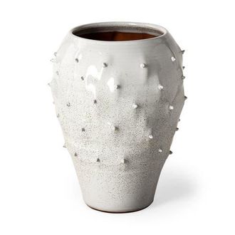 Mercana Julian Glossy Ceramic Spoked Vase in White at Nordstrom, Size Small