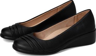 Life Stride Jenna Slip-On Womens Flat Shoes Black : 6.5 W (C), Leather