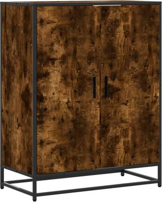 vidaXL Zapatero de madera y metal roble ahumado 75x38x97,5 cm Vidaxl