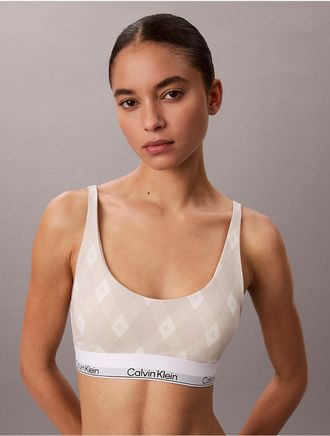 Calvin Klein Womens Icon Cotton Modal Lightly Lined Bralette - Neutral - XXS