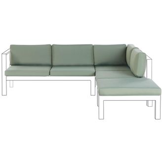 Beliani Conjunto De Fundas De Coj&iacute;n De Jard&iacute;n Para Sof&aacute; Esquinero Impermeable Protecci&oacute;n Uv Verde Messina