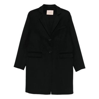 Twinset Single-Breasted Coats, female, Black, Size: XS Single-Breasted Coat