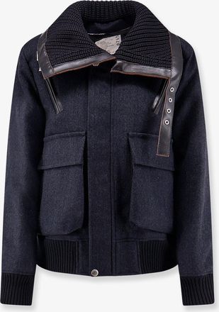 sacai Bomber imbottito in lana con motivo spigato - SACAI - gender_Woman