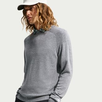 Nike Mens Tailored Performance Crew-Neck Golf Crew-Neck Top in Grey | IB0288-012