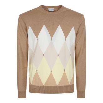 Ballantyne Round-neck Knitwear, male, Beige, Size: 2XL R Neck Pullover