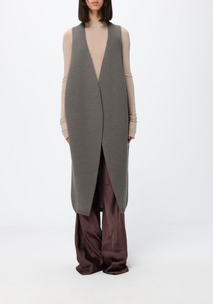 Rick Owens Long Cashmere Knit Waistcoat with Deep V-Neck