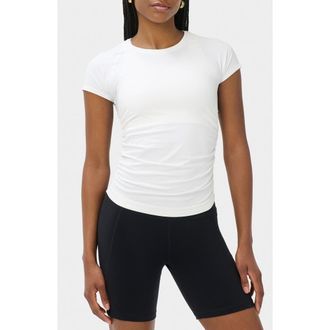 Sweaty Betty Athlete Side Ruched Top in White at Nordstrom, Size Xx-Large