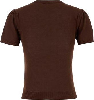 Ganni Womens Cotton Sweater Brown Organic