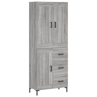 Berkfield Home Highboard Grey Sonoma 69.5x34x180 cm Engineered Wood