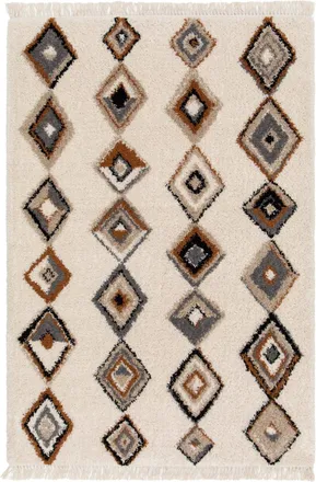 AFK Living Alfombra suave y de dise&ntilde;o estilo &eacute;tnico beige 120 x 170 cm