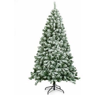 Costway Costway &Aacute;rbol De Navidad Artificial De 180cm Con Soporte De Metal,agujas De Pvc De 928 Puntas,nieve Decorativa Navidad Para Hogar Oficina Fiesta