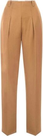 Elisabetta Franchi Broek van gabardine stof - Dames - Broeken - Bruin - Maat: S Gabardine
