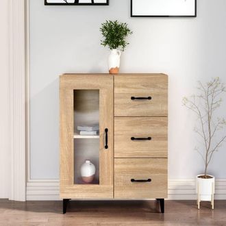 vidaXL Aparador De Madera De Ingenier&iacute;a Roble Sonoma 69,5x34x90 Cm Vidaxl