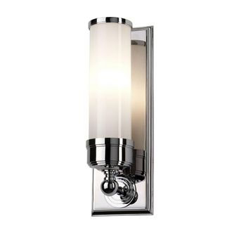Loops IP44 Wall Light Ribbed Opaque Glass Shade Polished Chrome LED G9 3.5W d00170 in Clear