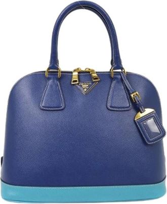 Prada Pre-owned Handbags, female, Blue, Size: ONE SIZE Pre-owned Vintage Leather Handbag