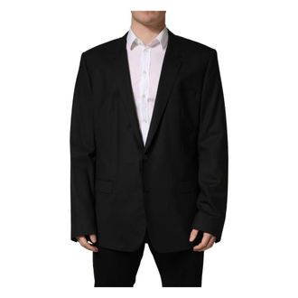 Dolce & Gabbana Blazers, male, Black, Size: 3XL 2 Button Suit Jacket