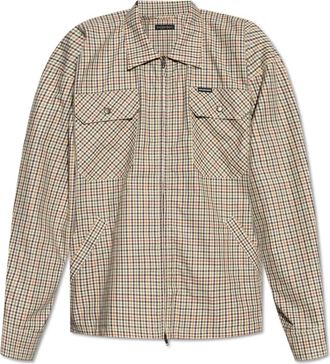 Balenciaga Jas met ruitpatroon - Heren - Zomerjassen - Beige - L - Katoen - Jassen