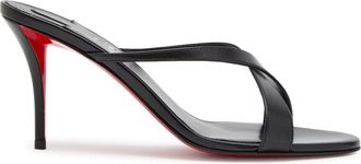 Christian Louboutin Mulazee Cross 80 Leather Sandals - Black - 40 (IT40/ UK7)