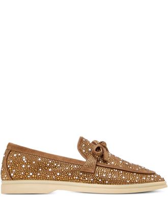 Nicoli Aurelia embellished bow-detail loafers - Brown