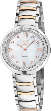Gevril Group Amalfi Mother-of-Pearl Swiss Diamond Watch, 34mm - 0.04ct. in Silver/Rose Gold at Nordstrom Rack