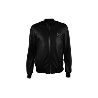 Philipp Plein Jassen, Heren, Zwart, XS, Leer, Leren Bomberjack