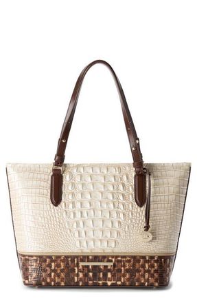 Brahmin Medium Asher Embossed Leather Shoulder Bag in Ivory Multi at Nordstrom
