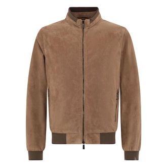 Moorer Light Jackets, male, Brown, Size: 2XL Leather Bomber Jacket