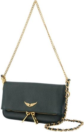Zadig&Voltaire Womens Rock Nano Grained Crossbody - Zadig & Voltaire Leather Green Cowhide Bags Crossbodies