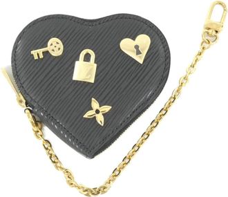 Louis Vuitton Black Leather Coin Purse/Coin Case (Pre-Owned)