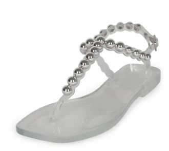 Jeffrey Campbell Womens Plated Sandal In Clear Silver