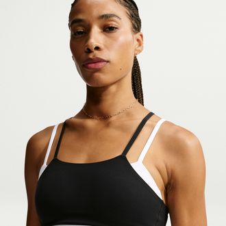 Nike Womens Zenvy Light-Support Padded Sports Bra in Black | IX7279-010