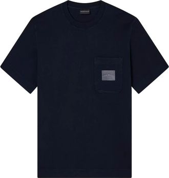 Emporio Armani T-Shirts, male, Black, L, Pocket Detail T-Shirt in Navy