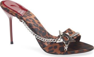 Jeffrey Campbell Soire Cheetah Print Sandal in Tan Cheetah Satin Silver at Nordstrom, Size 7.5